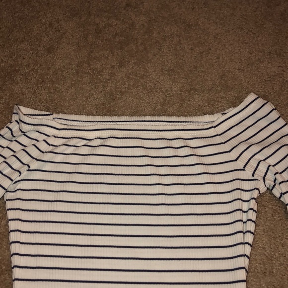 navy & white striped bodysuit - Picture 2 of 2